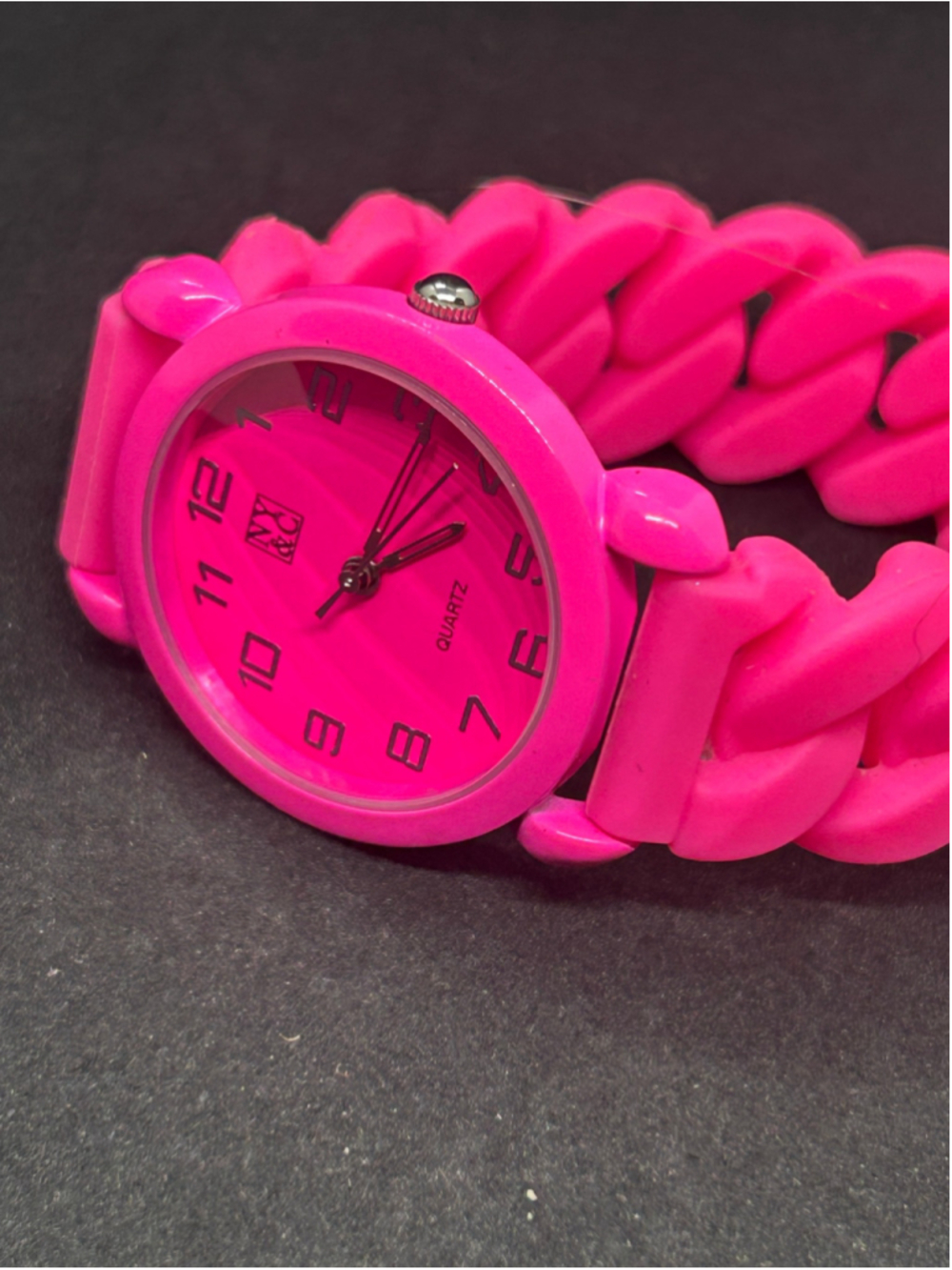 Women's NY&Co Pink Chain Link Quartz Watch One Size